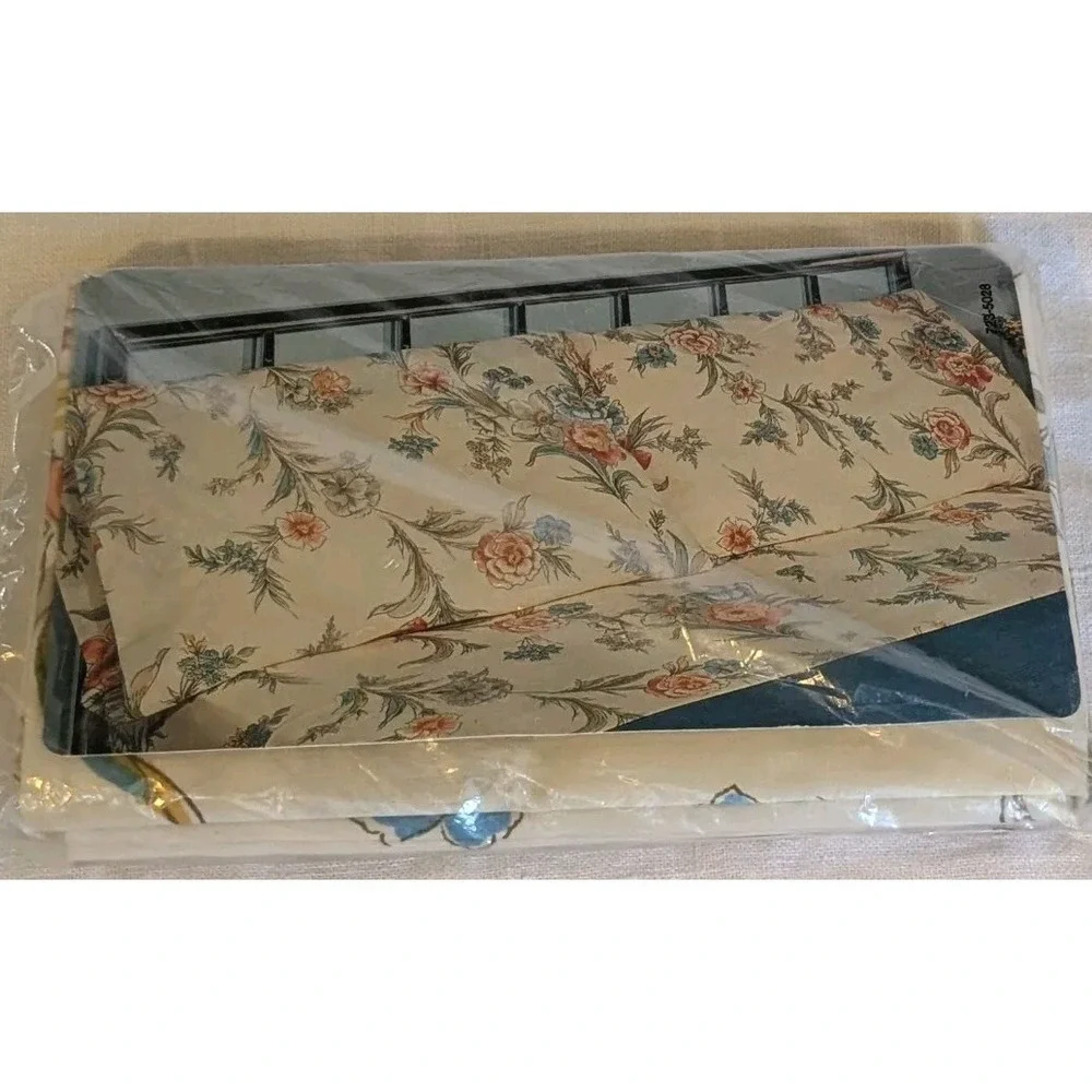 NOS Queen Pillowcases Set Of 2 Percale Floral JC Penney Mystic Harbor Linens Vtg